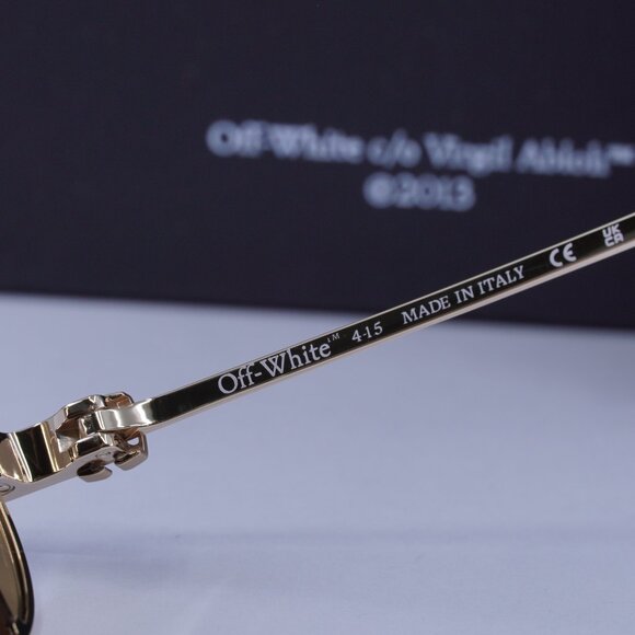 Off-White OERI14H LYNN 7664 Oval Sunglasses – Gold/Brown